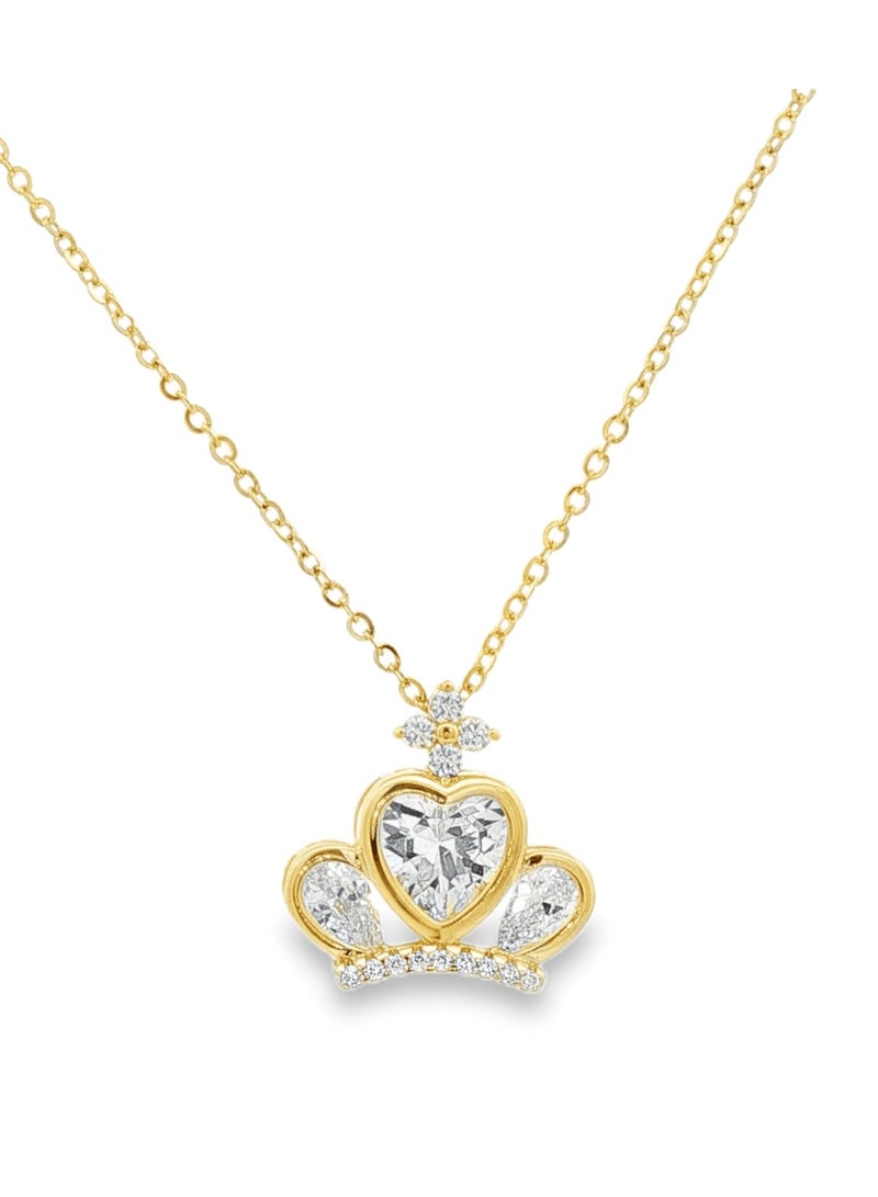 أيه كيه جويلز قلادة بتصميم تاج من الفضة عيار 925 - Image 2